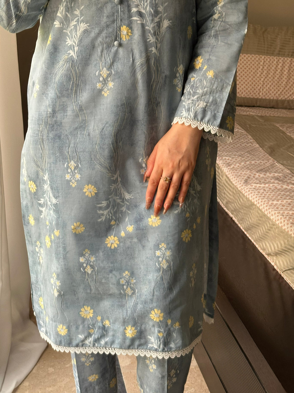 Misty Daisy 2PC Stitched Lawn Suit