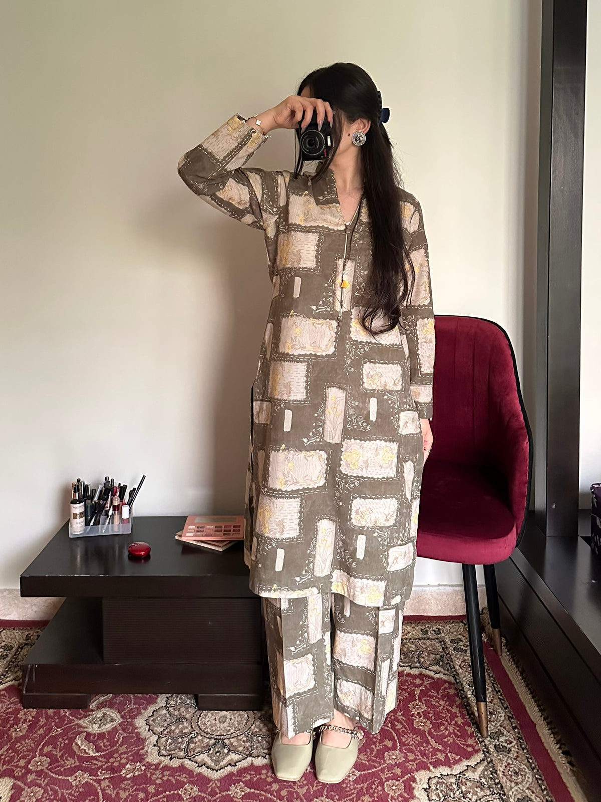 Olive Muse 2PC Stitched Lawn Suit