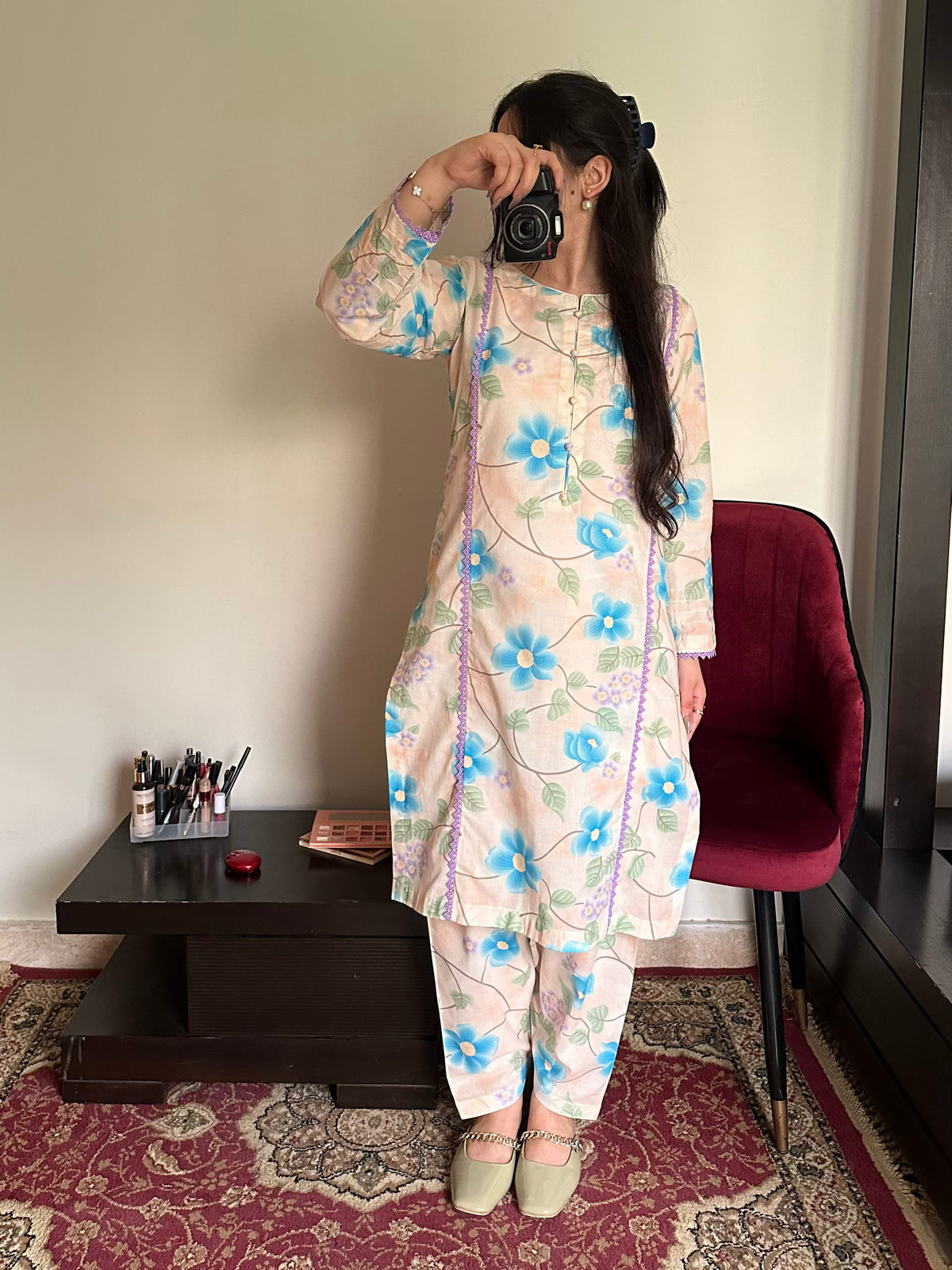 Lilac Meadow 2PC Stitched Lawn Suit