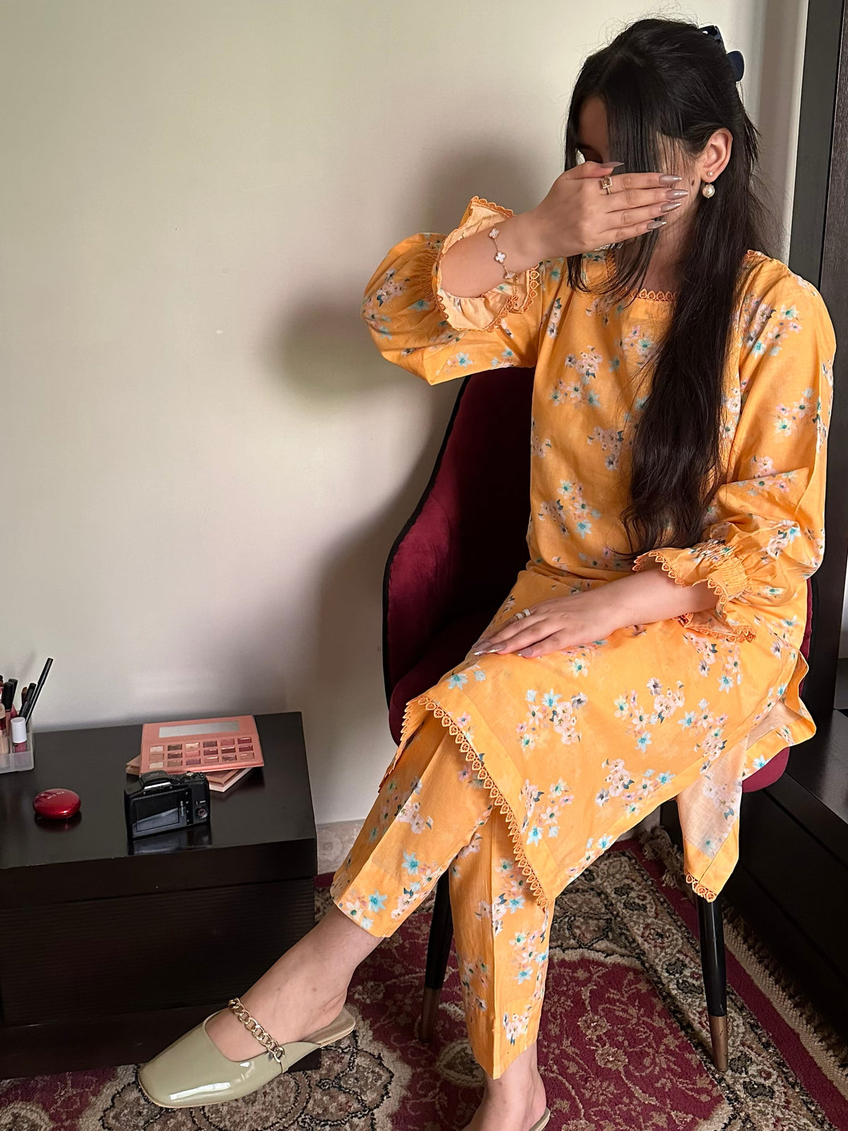 Marigold Blossom 2PC Stitched Lawn Suit
