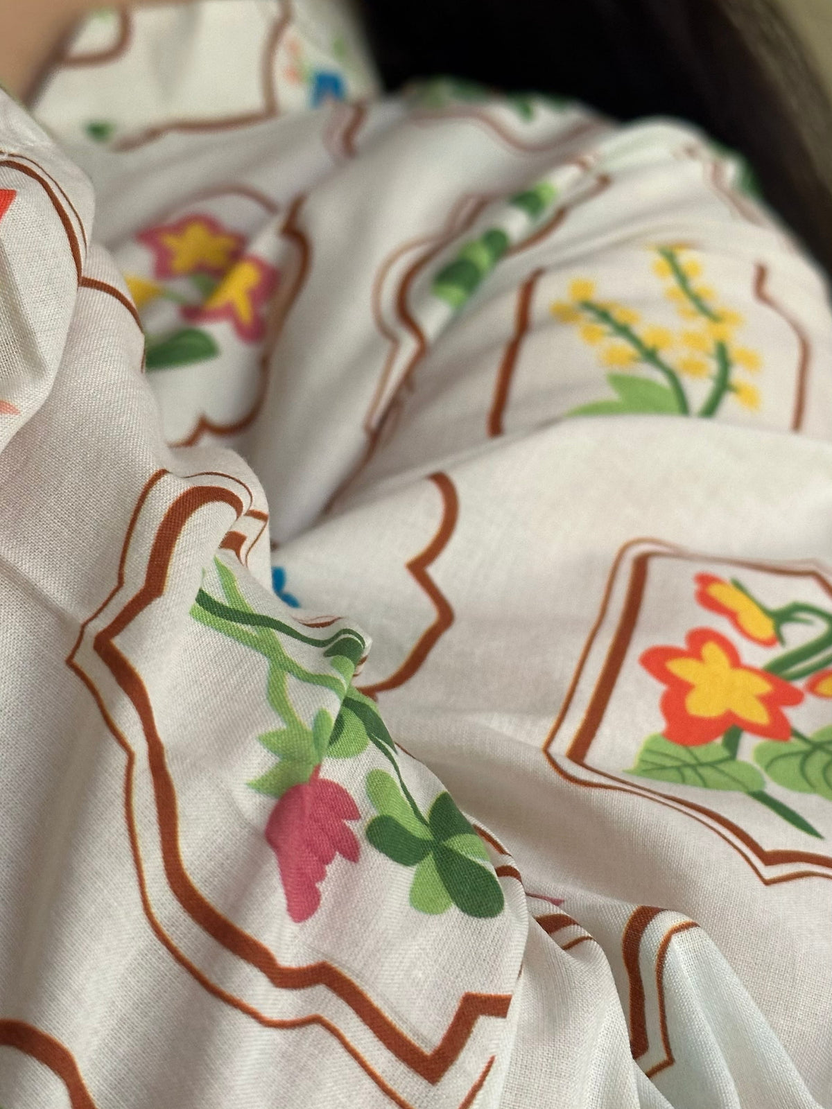 Floral Tiles 2PC Stitched Lawn Suit