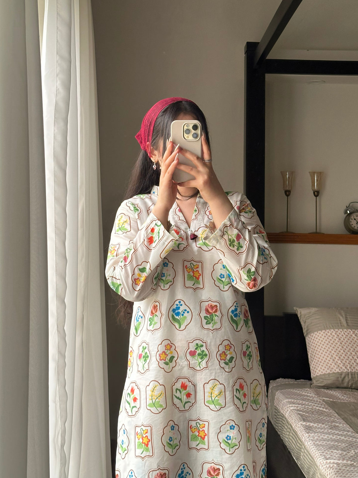Floral Tiles 2PC Stitched Lawn Suit