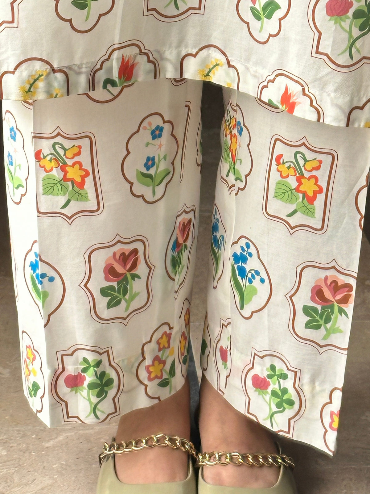 Floral Tiles 2PC Stitched Lawn Suit