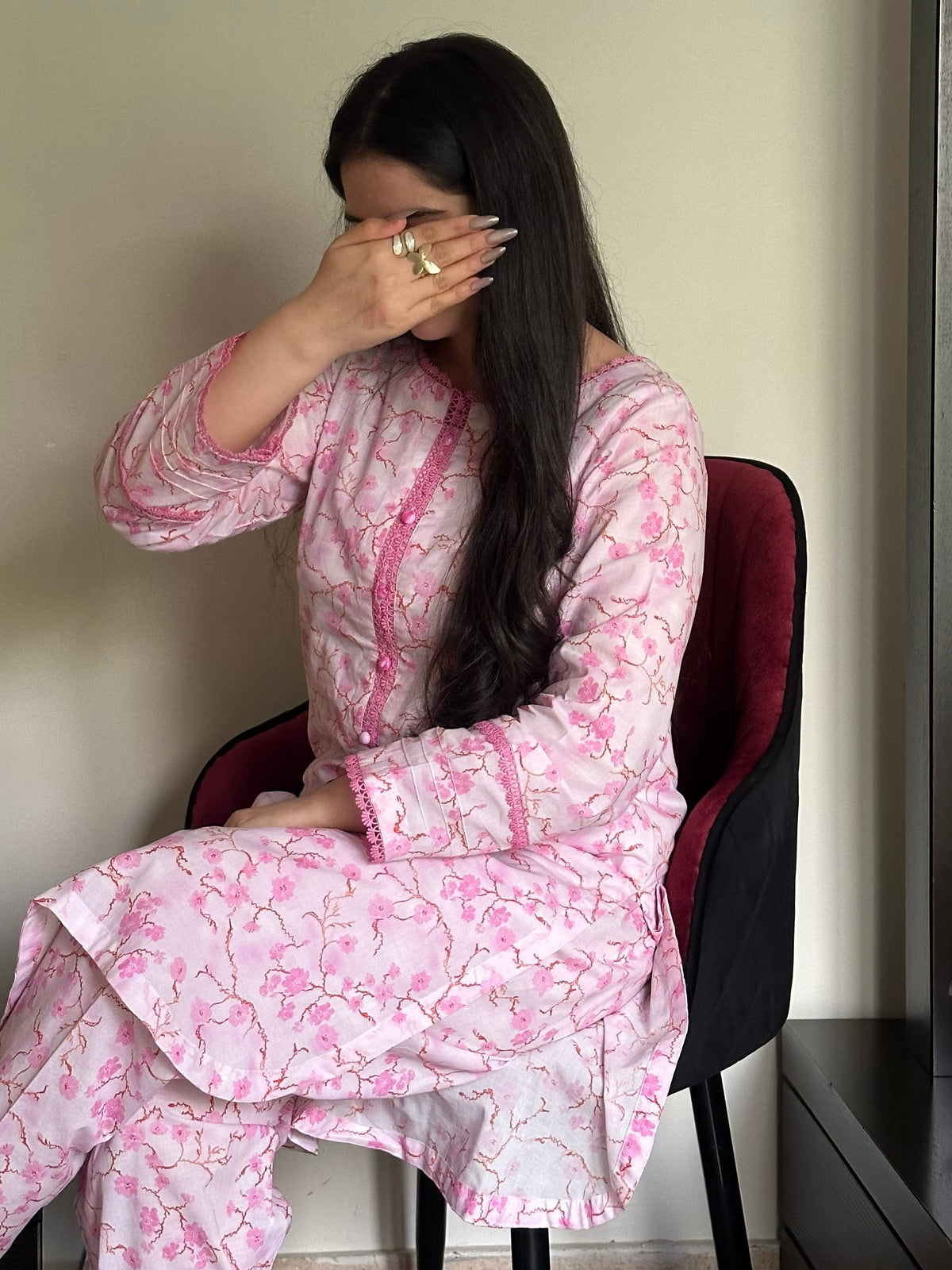 Cherry Blossom 2PC Stitched Lawn Suit