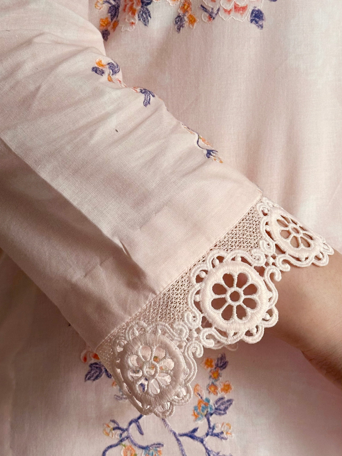 Peach Blossom 2PC Embroidered Stitched Lawn Suit