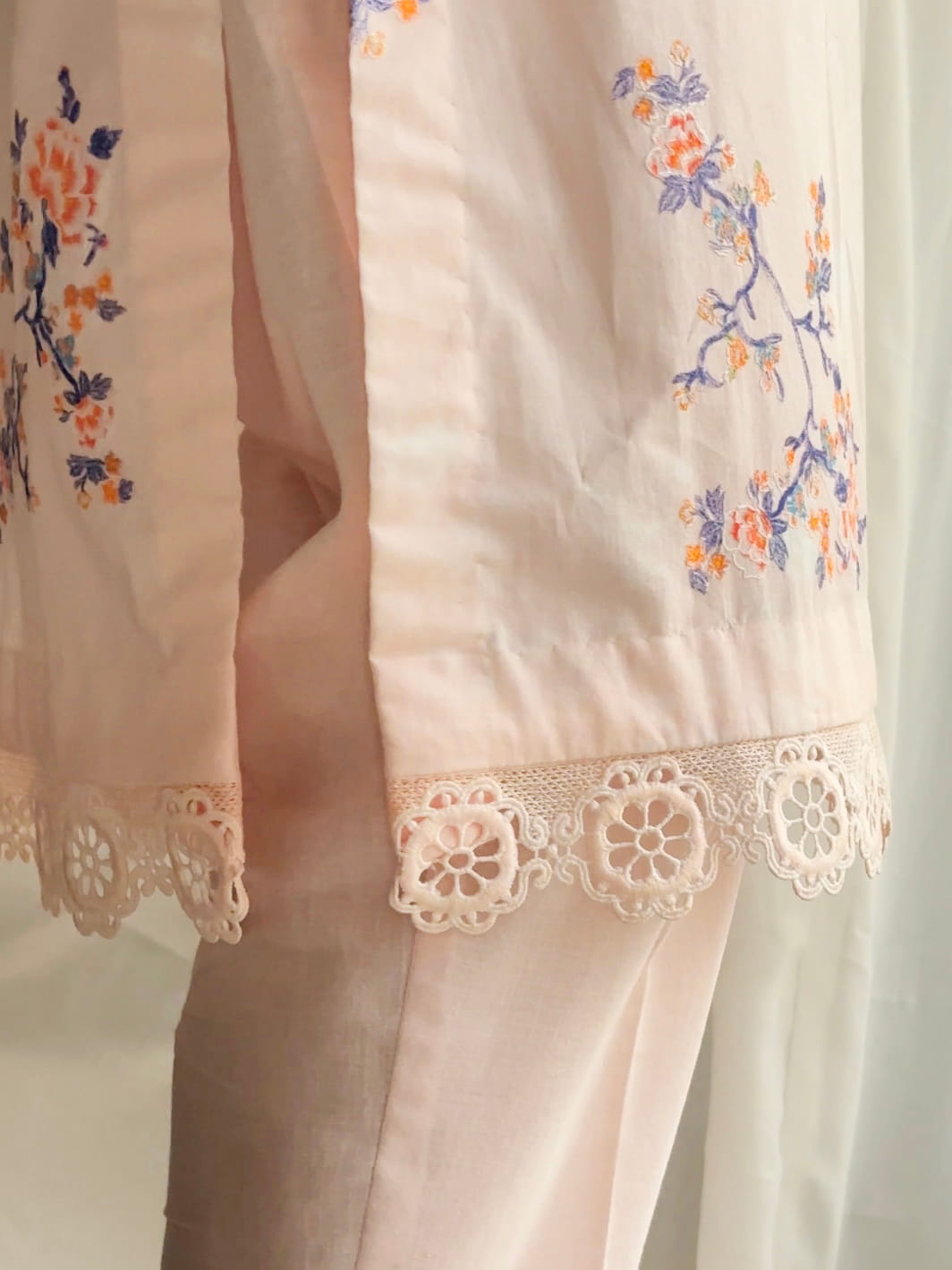 Peach Blossom 2PC Embroidered Stitched Lawn Suit