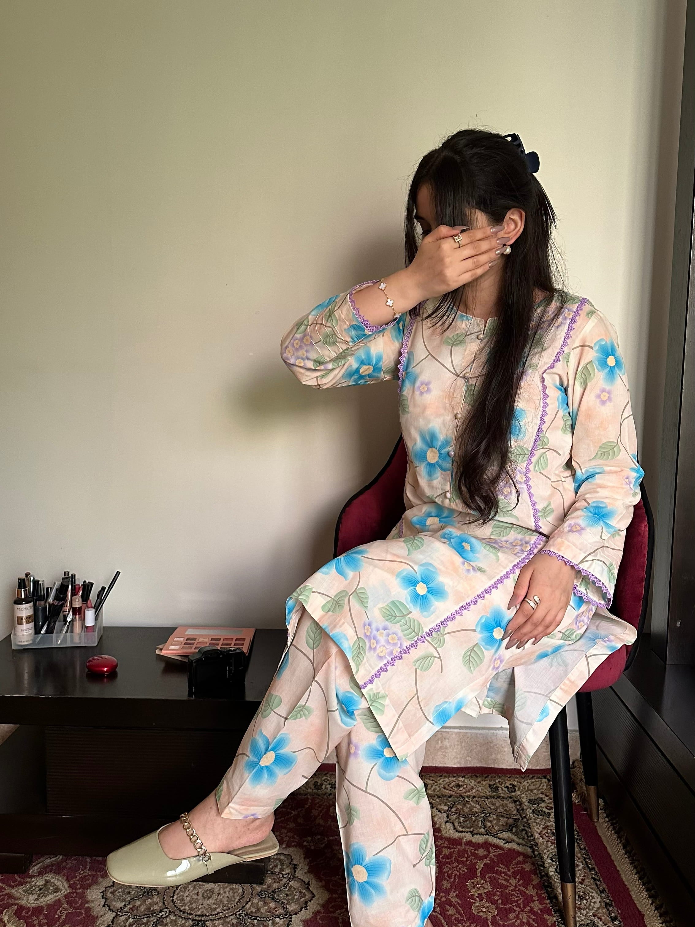 Lilac Meadow 2PC Stitched Lawn Suit
