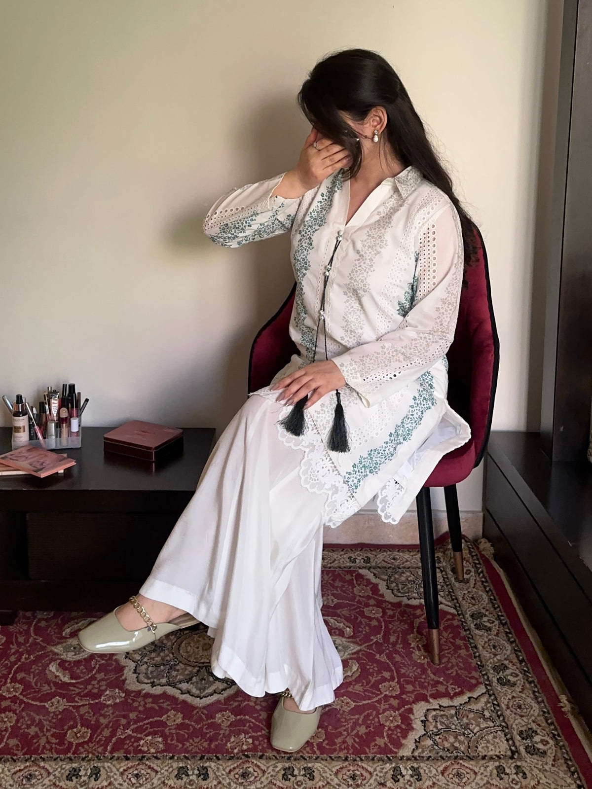 Ivory Vine 2PC Embroidered Stitched Lawn Suit
